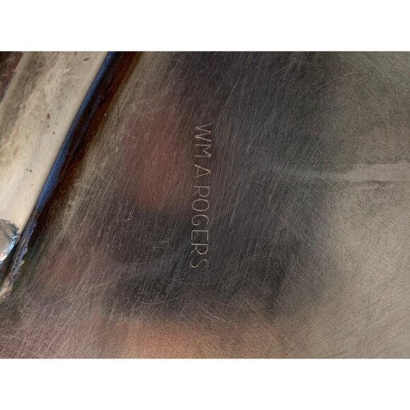 XL Wm Rogers Silver-Plate Oval Serving Platter Tree of Life 18"x13" 8923 - Picture 4 of 6